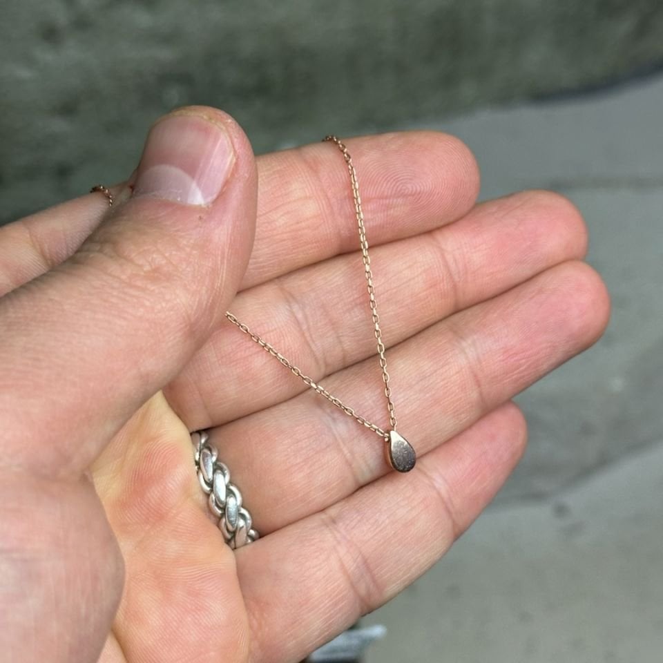 Küçük Boy Damla Model Rose Kaplama 925 Ayar Gümüş Kolye