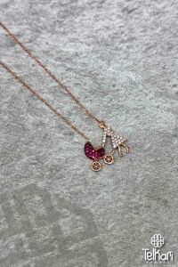 Anne Çocuk Tasarım Rose Gümüş Kolye