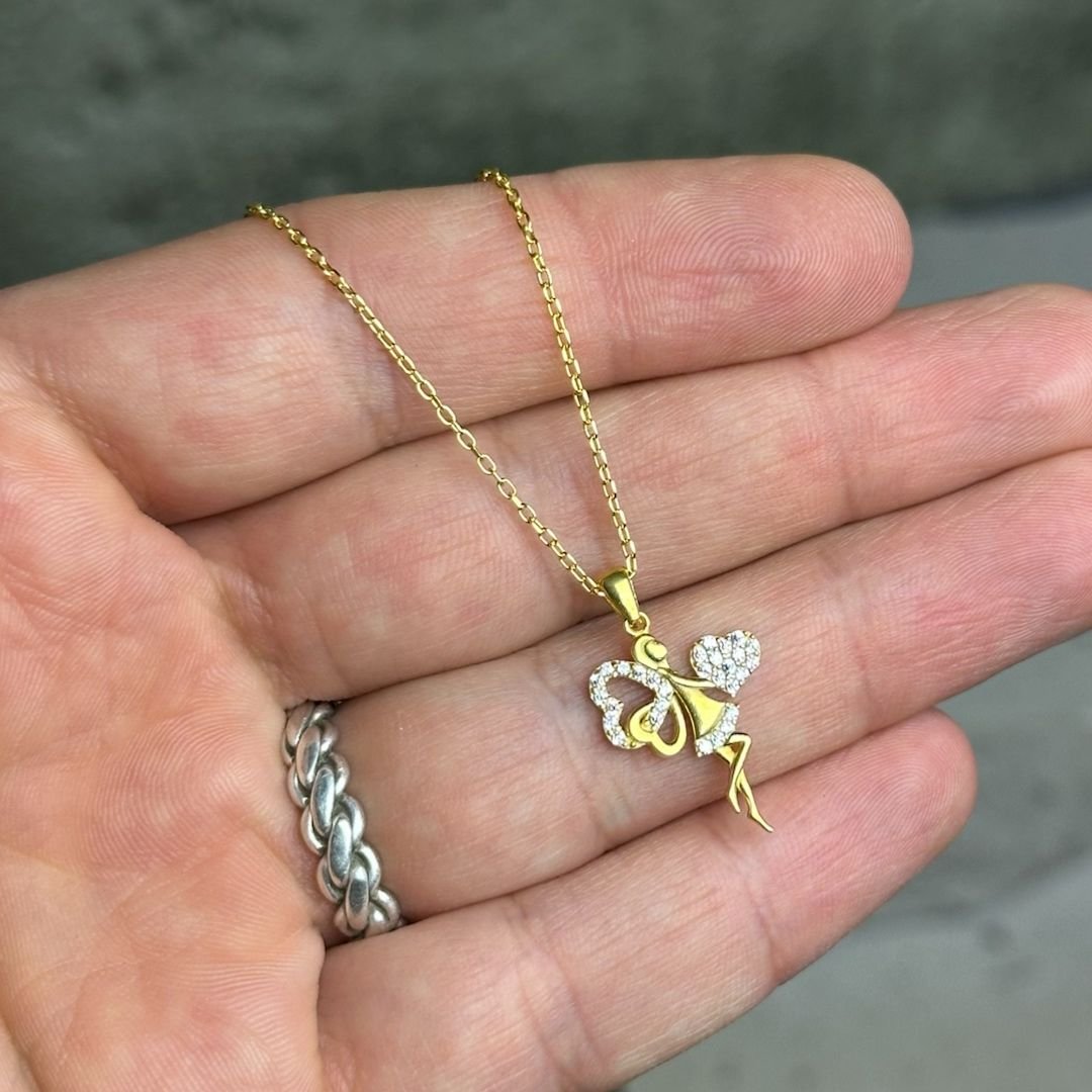 Peri Kızı  Altın Kaplama 925 Ayar Gümüş Kolye