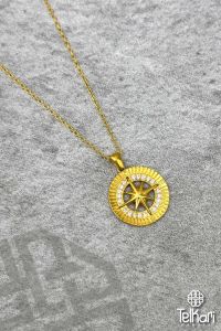 Kutup Yıldızı Gold Gümüş Kolye