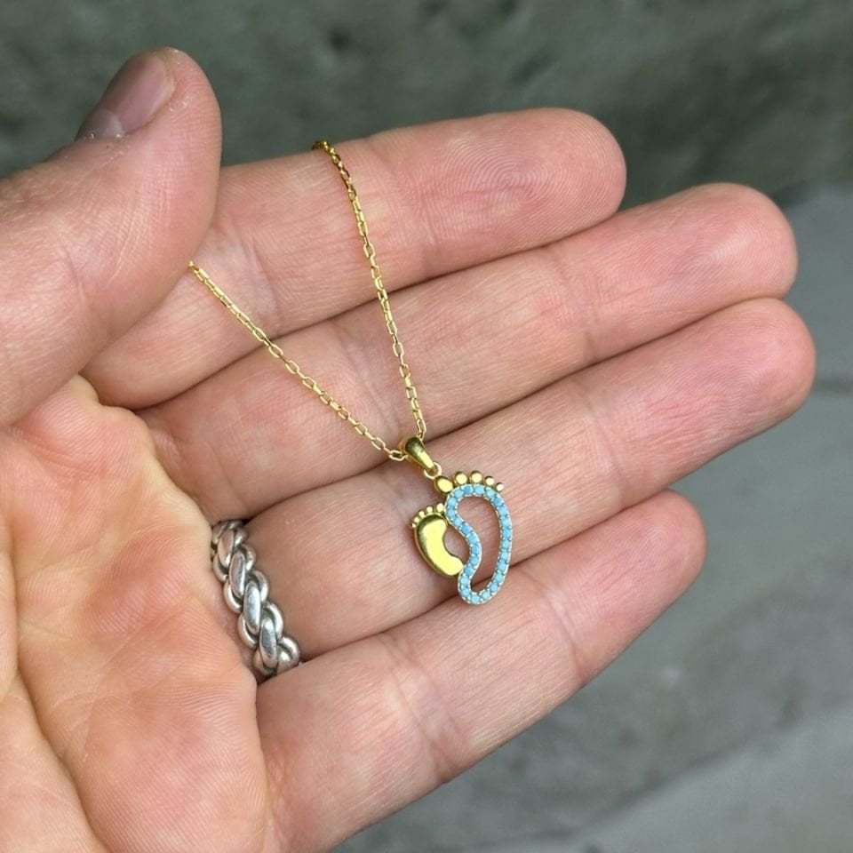 Anne Bebek Model Gold Kaplama 925 Ayar Gümüş Kolye