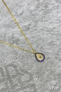 Damla Nazarlık Gold Gümüş Kolye