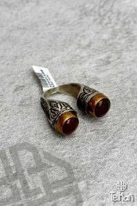 İki Gözlü Akik Taşlı Otantik Gümüş Yüzük