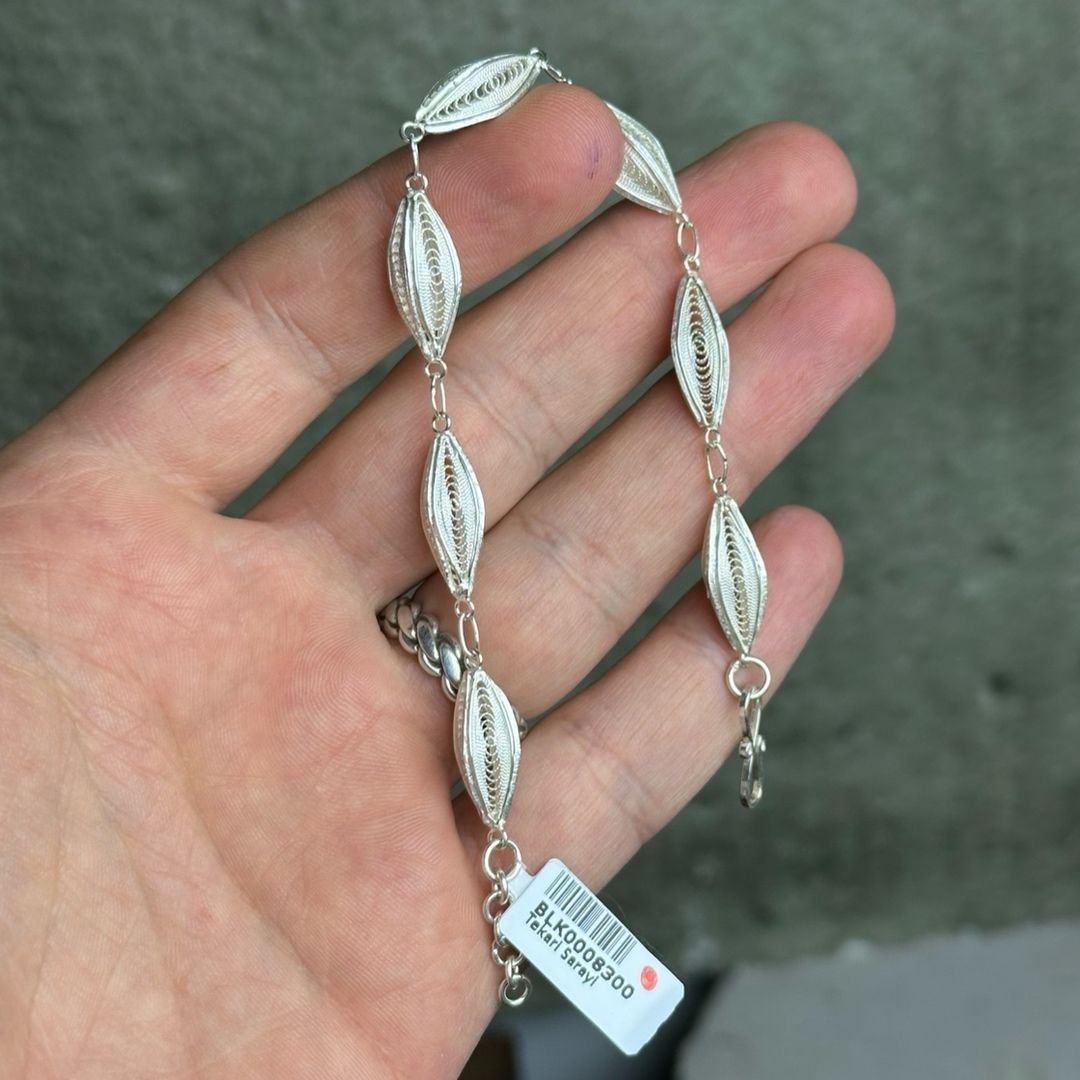Arpa Model Gümüş Telkari Bileklik
