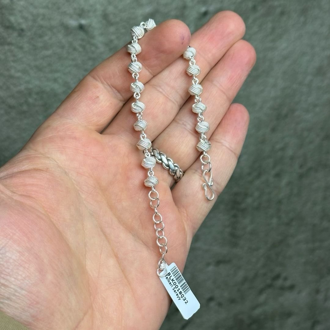 Pandora Model İçi Dolu 925 Ayar Gümüş El İşçilikli Telkari Bileklik