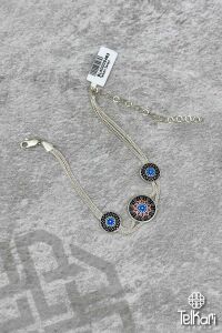 Otantik Desenli Midyat Hasırı Gümüş Bileklik