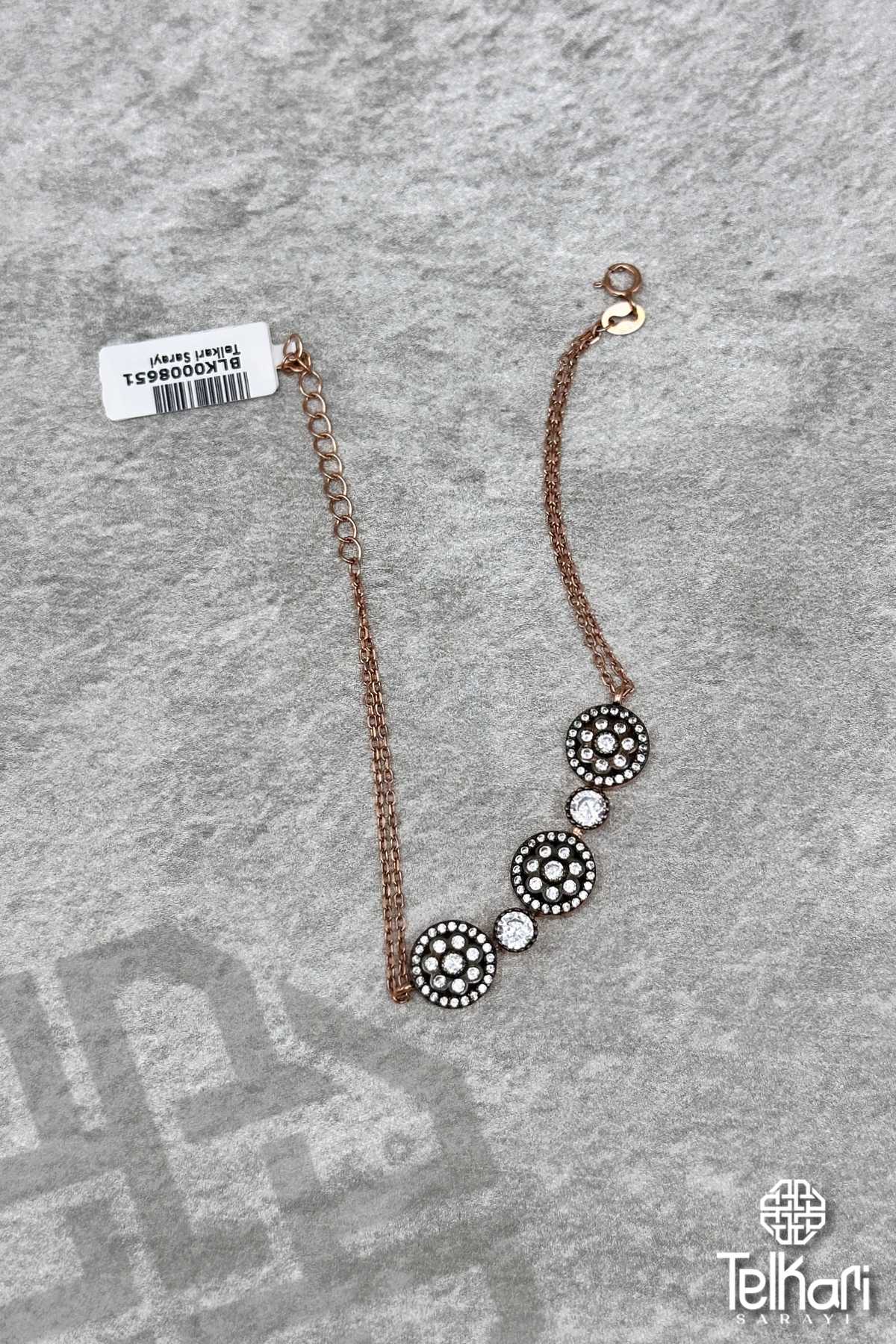 Taşlı Rose Gümüş Bileklik