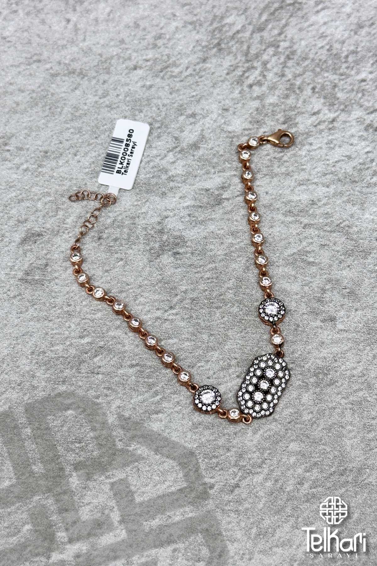 Taşlı Rose Gümüş Bileklik