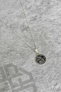 Dal Motifli Mine İşlemeli Midyat Hasırı Gümüş Kolye