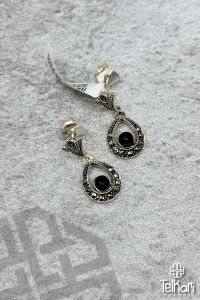 Damla Model Onix Taşlı Gümüş Markazit Küpe