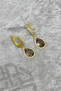 Taşlı Damla Model Renk Değiştiren Sultan Taşlı Gümüş Küpe