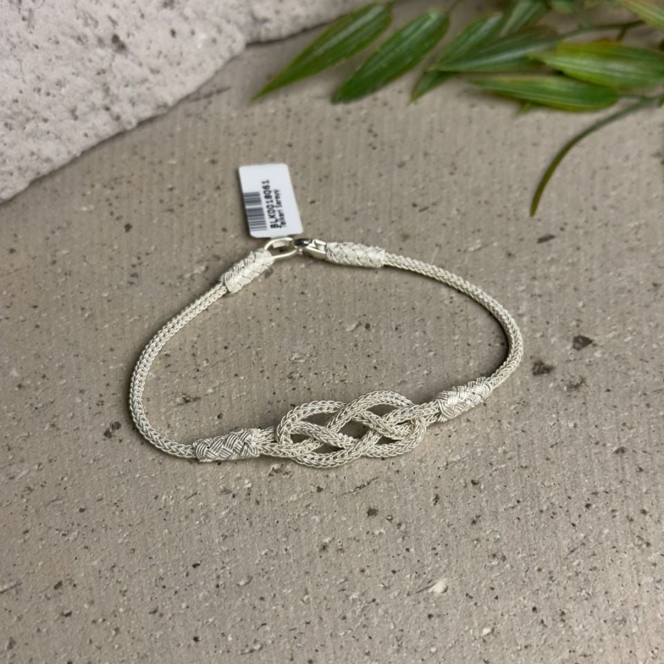 Denizci Düğümü 1000 Ayar Gümüş Kazaziye Unisex Bileklik