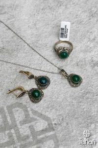 Yeşim Taşlı Markazit Üçlü Set