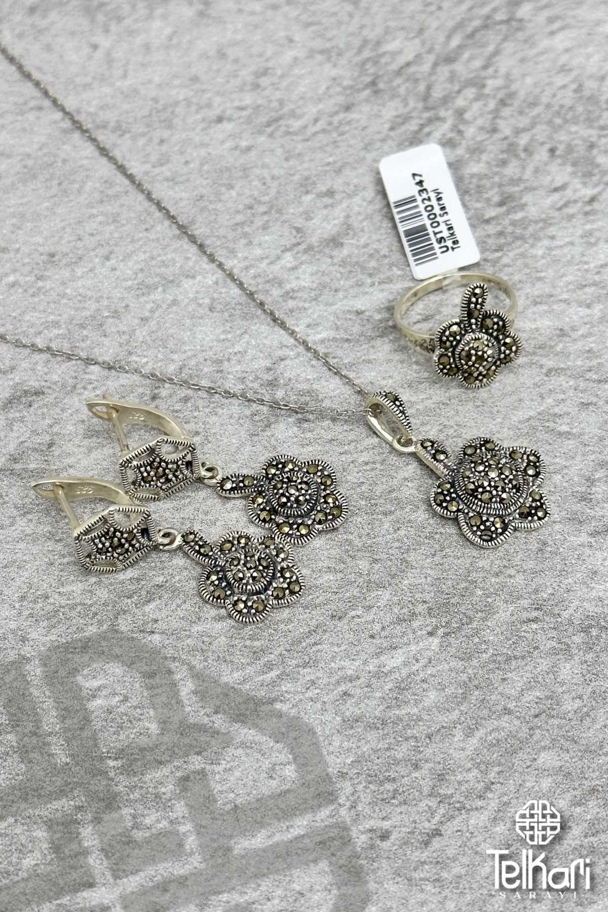 Çiçek Montörlü Markazit Üçlü Set