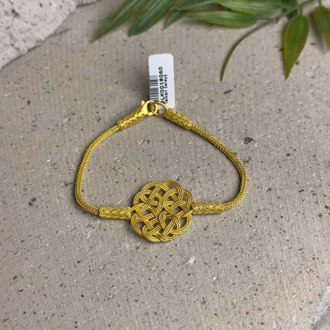 Gold Kaplama Gümüş Aşk Düğümü Kazaziye Kadın Bileklik