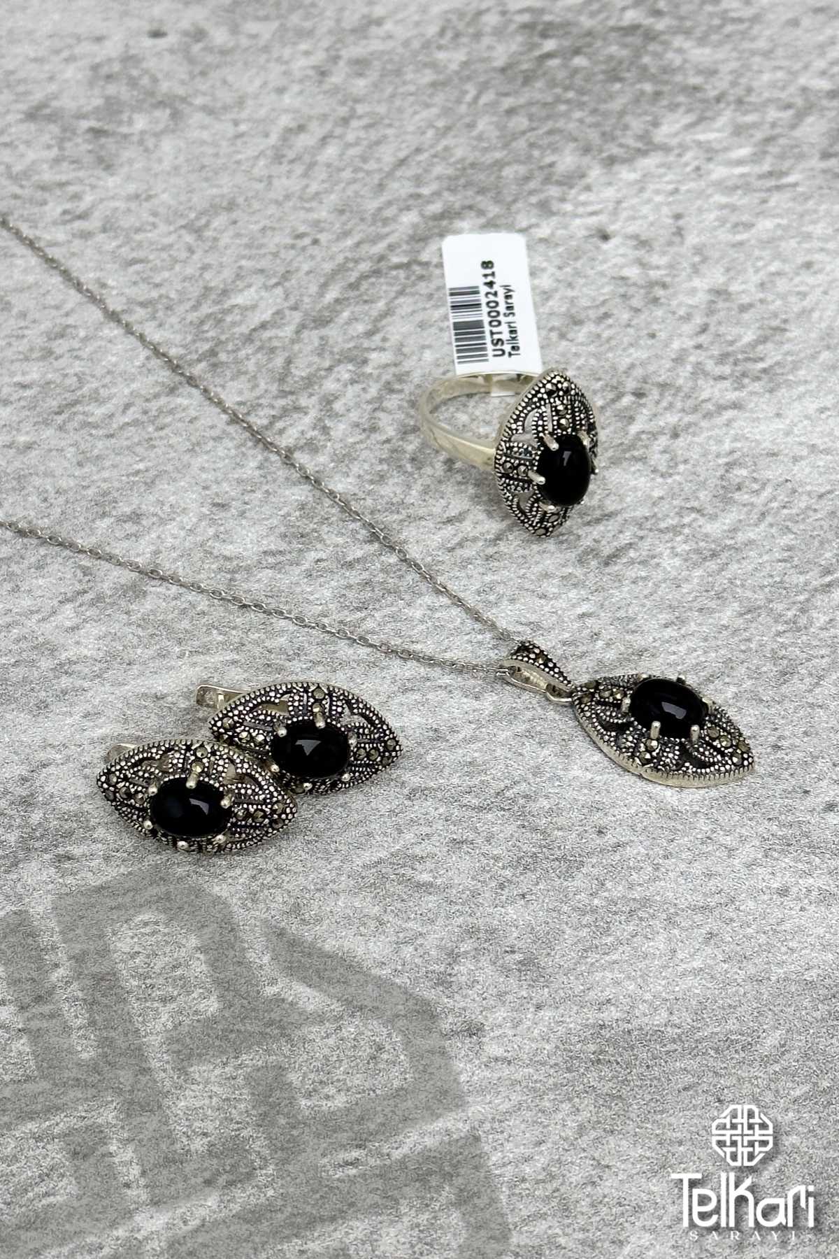 Onix Taşlı Markazit Üçlü Set