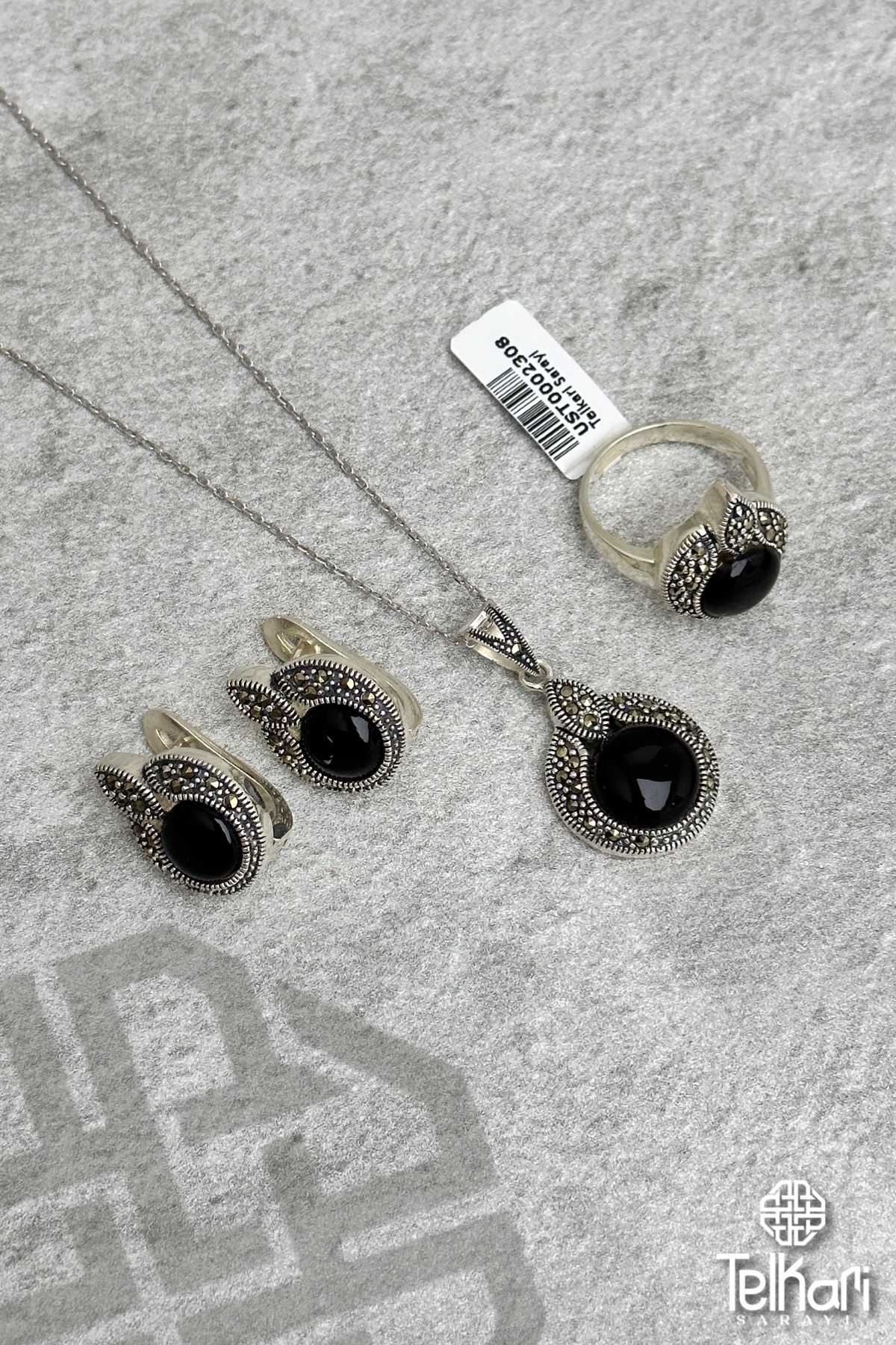 Onix Taşlı Markazit Üçlü Set