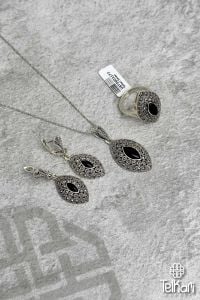 Mekik Model Onix Taşlı Markazit Üçlü Set