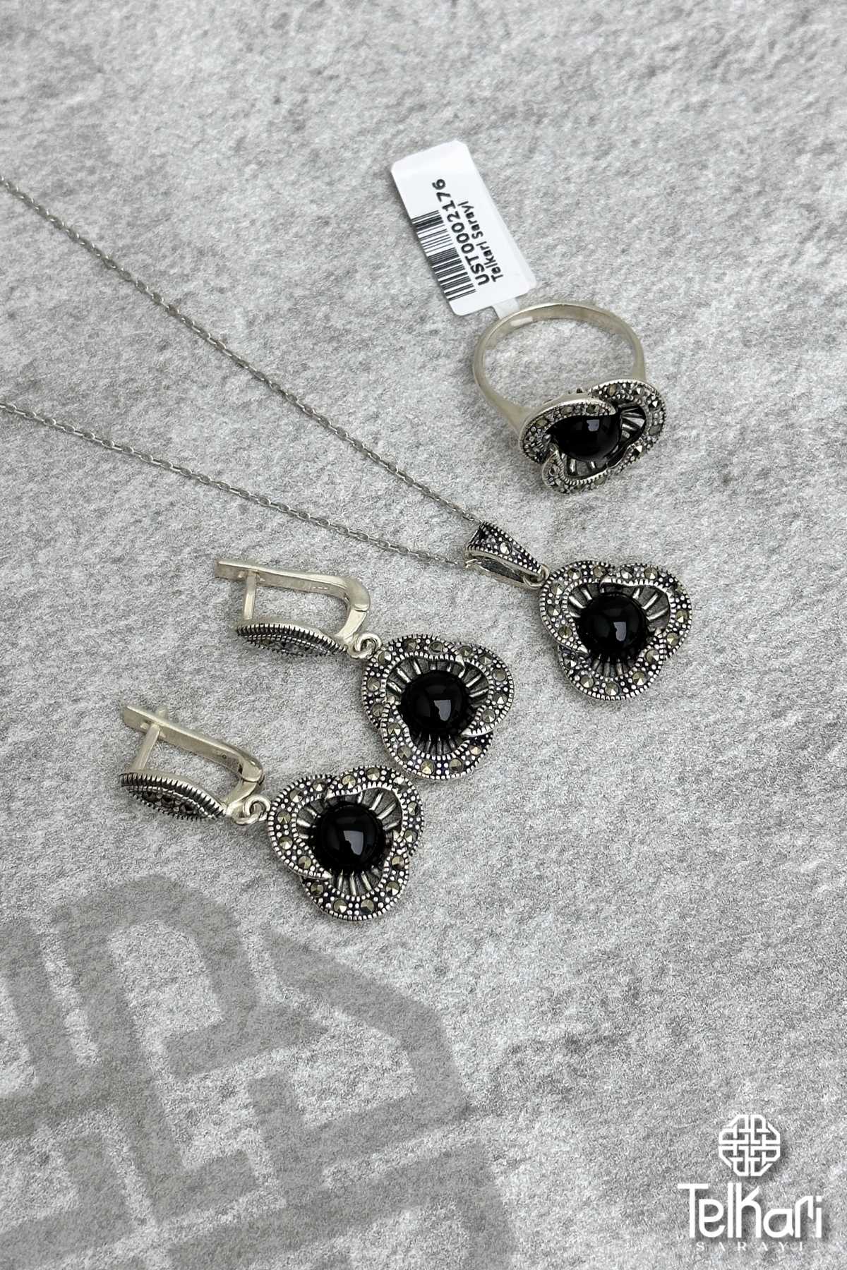 Onix Taşlı Markazit Üçlü Set