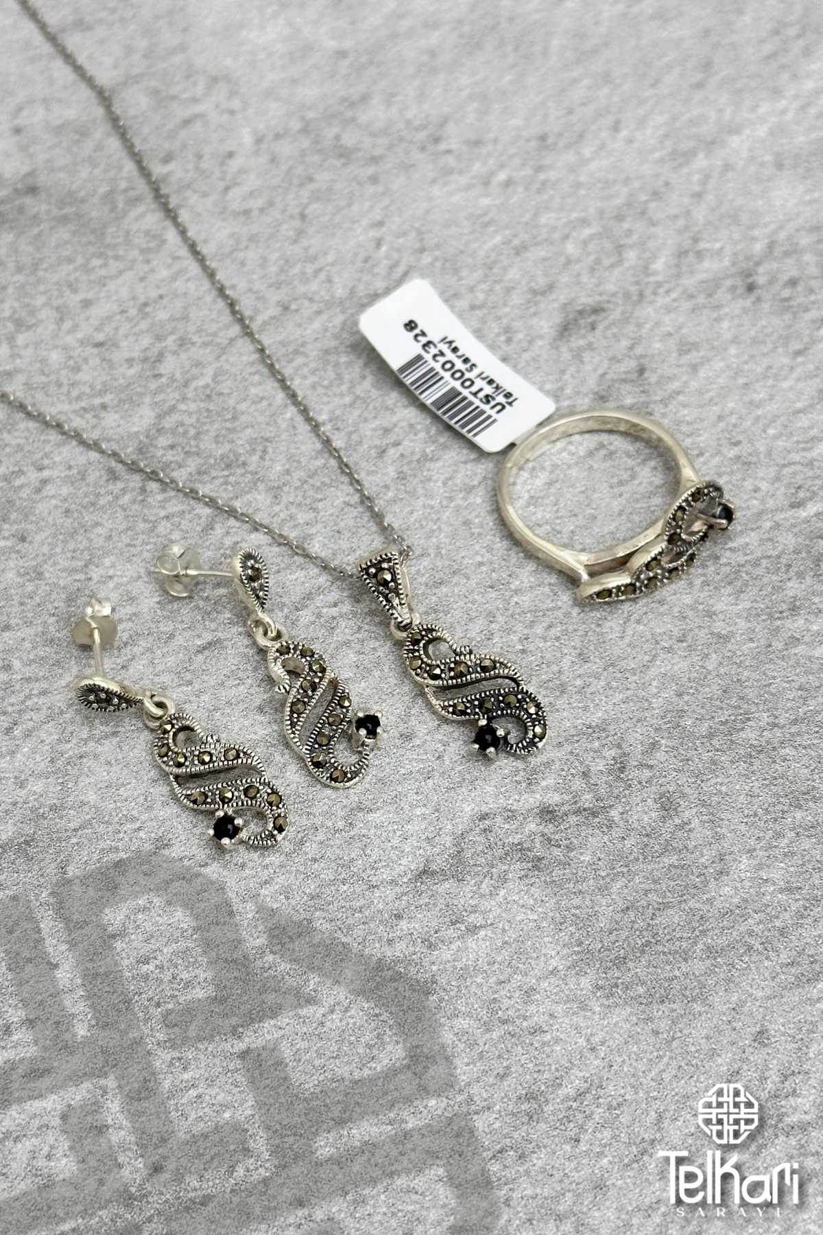 Onix Taşlı Markazit Üçlü Set
