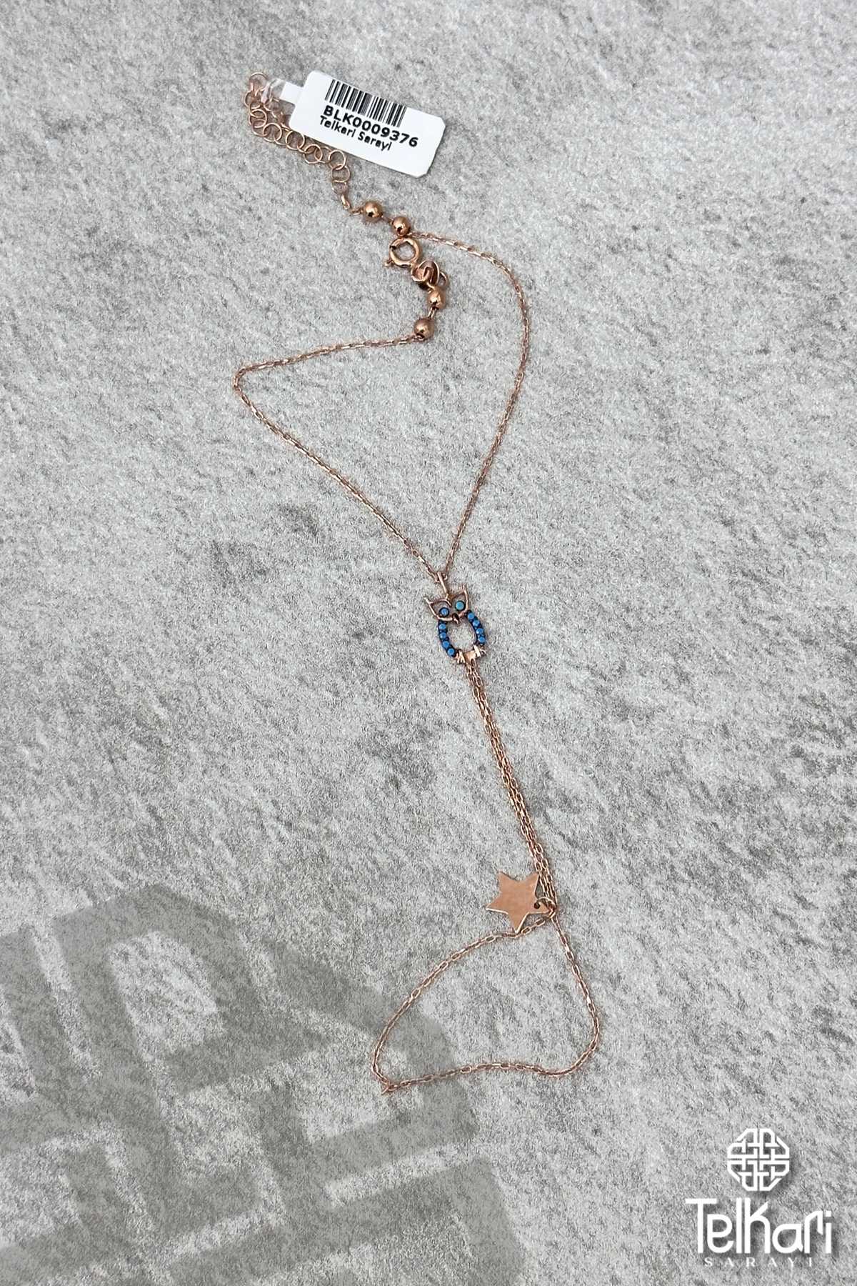 Baykuş Detaylı Gümüş Rose Şahmeran