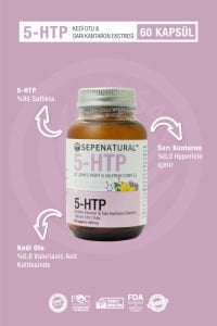 SEPE NATURAL 5-HTP Valerian Kedi Otu St. John's Worth Sarı Kantaron Ekstresi Kompleks 60 Kapsül x 420 mg