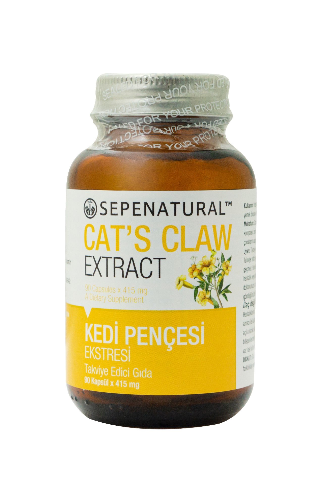 Cat's Claw Extract 90 Kapsül 360 mg Kedi Pençesi Ekstrakt Ekstre
