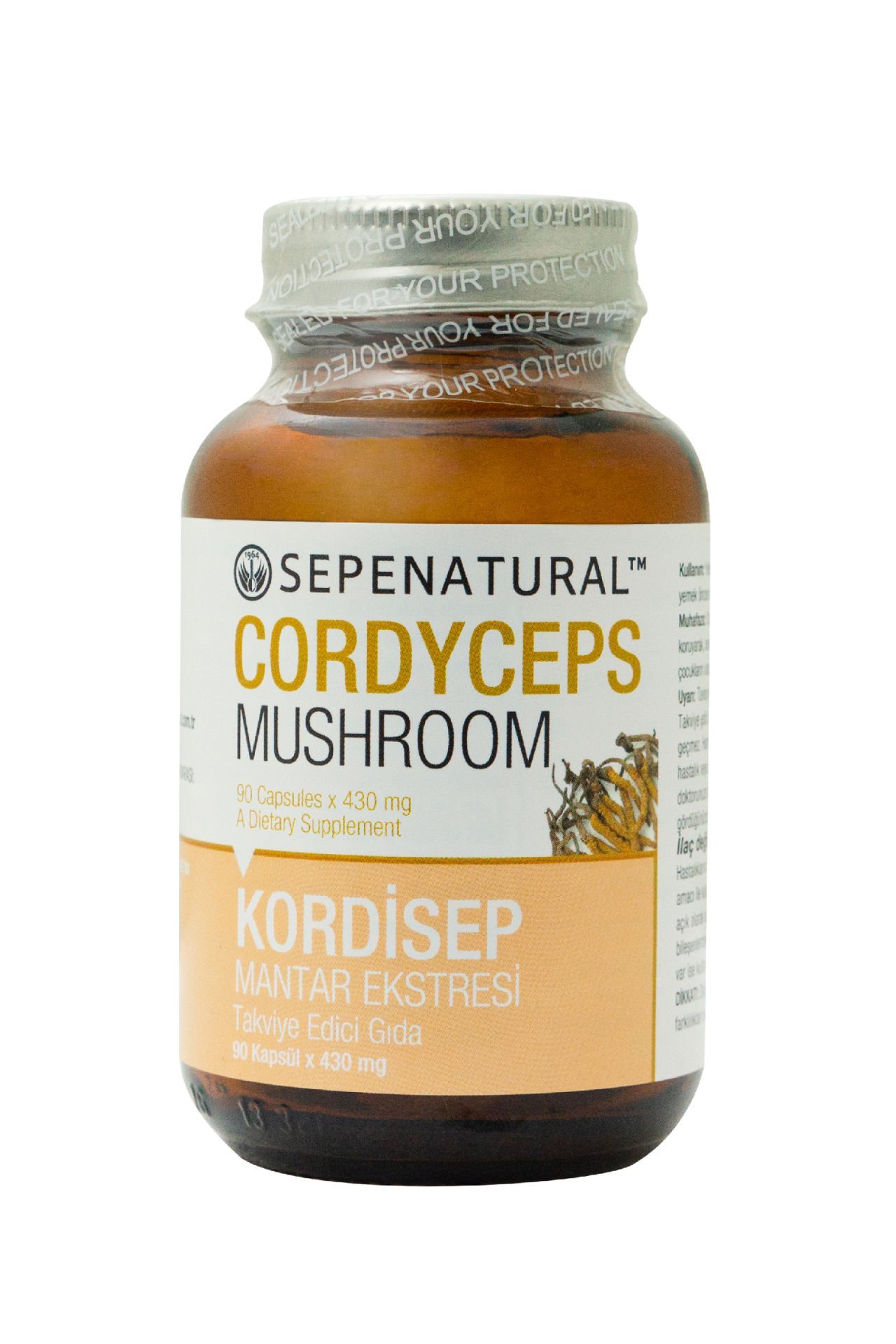 SEPE NATURAL Cordyceps Kordisep Mantar Ekstresi 90 Kapsül x 430 mg