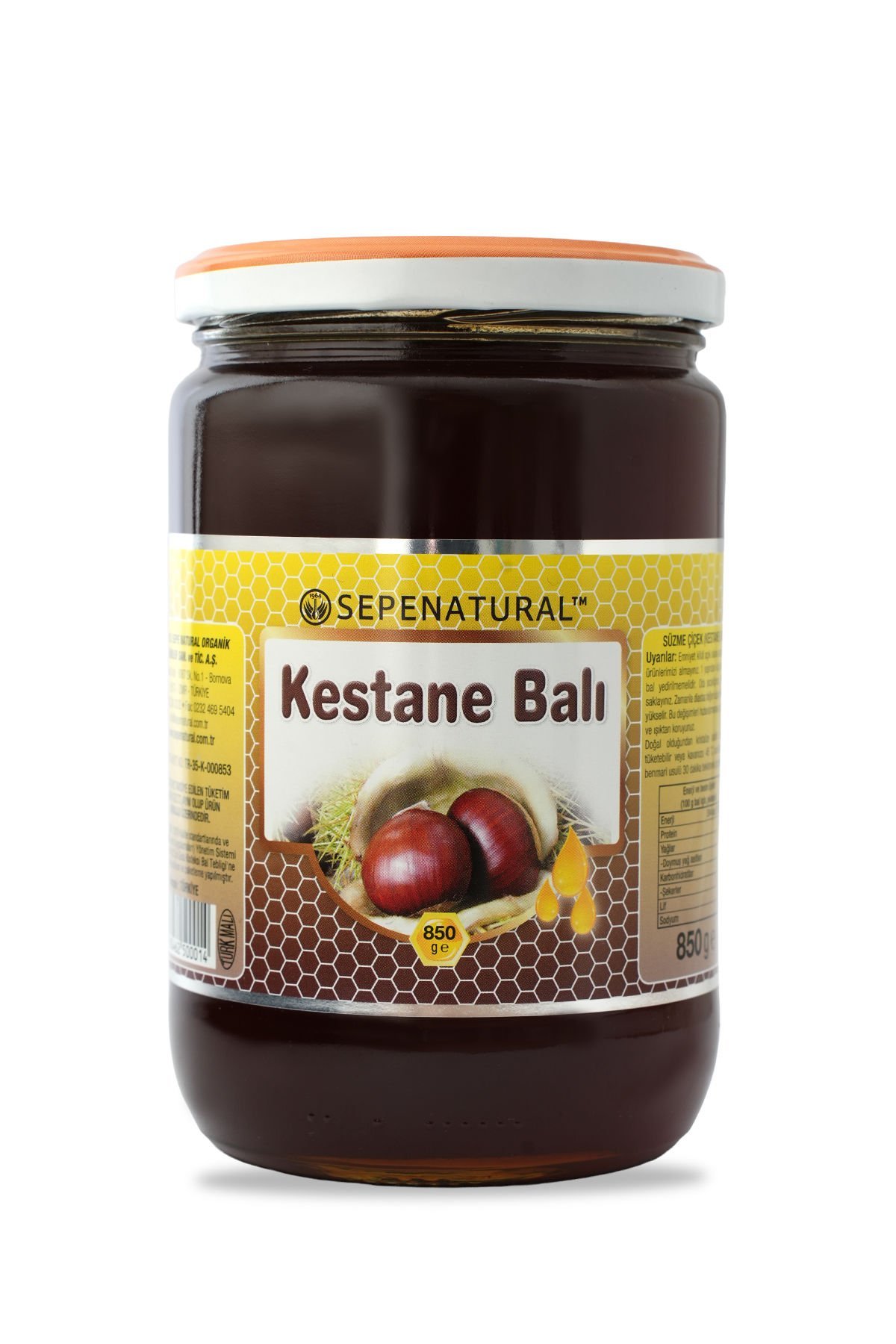 SEPE NATURAL Süzme Kestane Balı 850 gr Saf Katkısız Prolin