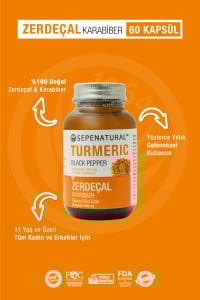 SEPE NATURAL Turmeric Blackpepper Zerdeçal Karabiber Full Potency 60 Kapsül x 880 mg Kurkumin Curcumin