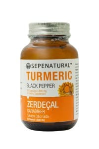 SEPE NATURAL Turmeric Blackpepper Zerdeçal Karabiber Full Potency 60 Kapsül x 880 mg Kurkumin Curcumin