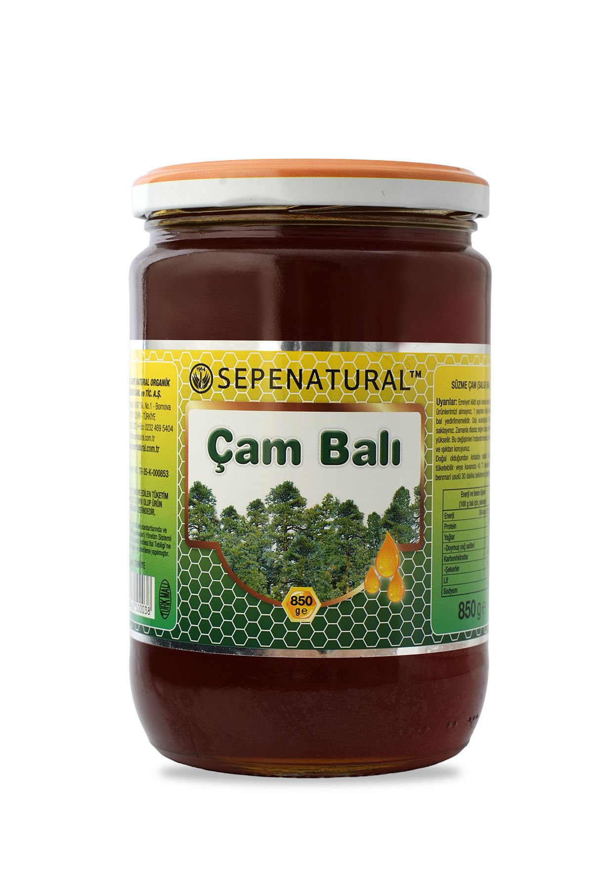 SEPE NATURAL Süzme Çam Balı 850 gr Saf, Katkısız, Prolin