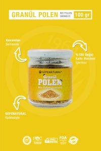 SEPE NATURAL Granül Polen 100 gr Arı Poleni, Tane, Yerli, Çok Renkli