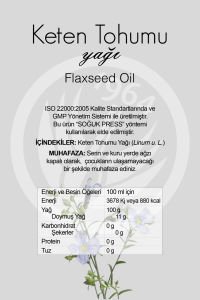 Keten Tohumu Yağı 200 ml - %100 Saf Soğuk Sıkım Flaxseed Oil