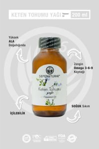 Keten Tohumu Yağı 200 ml - %100 Saf Soğuk Sıkım Flaxseed Oil
