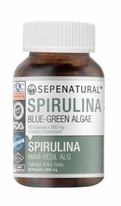 SEPE NATURAL Spirulina 60 Kapsül x 380 mg Yosun, Mavi Yeşil Alg