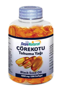 Çörekotu Yağı 200 Softgel Kapsül 1000 mg Yumuşak Kapsül