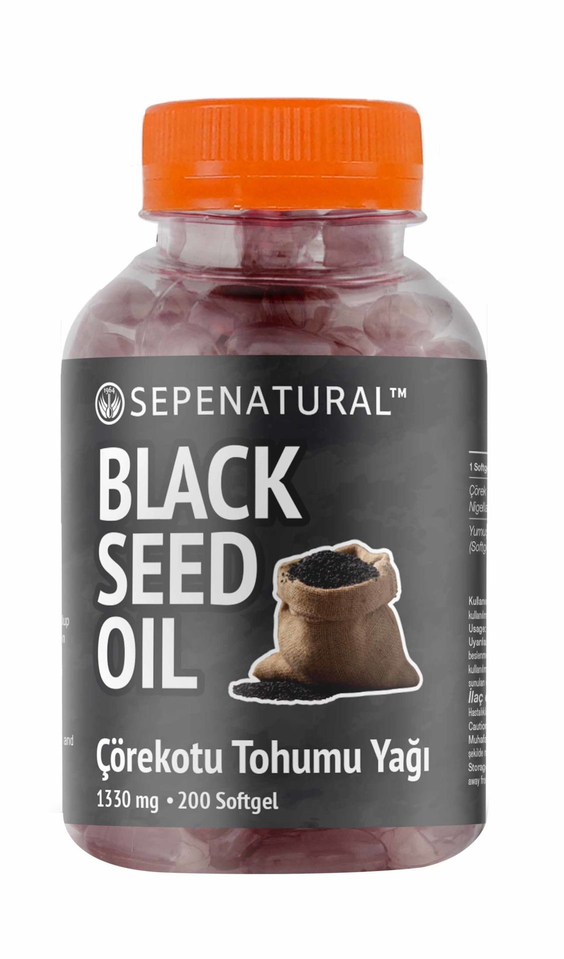 SEPE NATURAL Çörekotu Yağı Black Seed Oil 200 Softgel Kapsül x 1330 mg