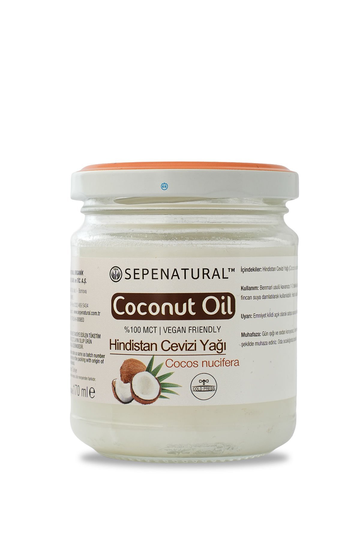 Hindistan Cevizi Yağı 170 ml Soğuk Sıkım Coconut Oil
