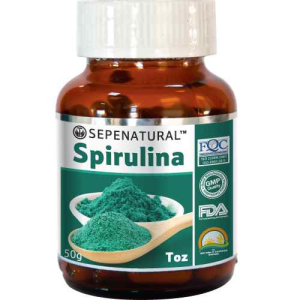 SEPE NATURAL Spirulina Toz 50 gr Yosun, Mavi Yeşil Alg, Bitkisel Protein, Vegan, Cam Şişe