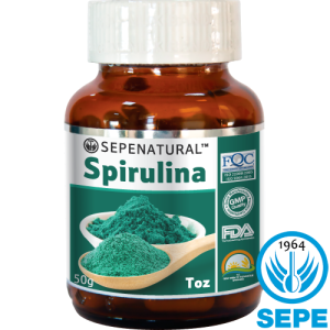 SEPE NATURAL Spirulina Toz 50 gr Yosun, Mavi Yeşil Alg, Bitkisel Protein, Vegan, Cam Şişe