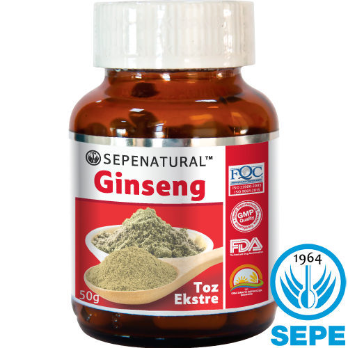 SEPE NATURAL Korean Ginseng Kore Ginseng Kök Ekstresi Toz 50 gr