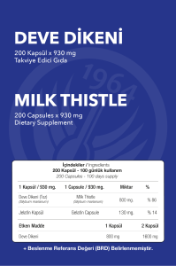 NOP Devedikeni 200 Kapsül 930 mg Milk Thistle Seed Deve dikeni