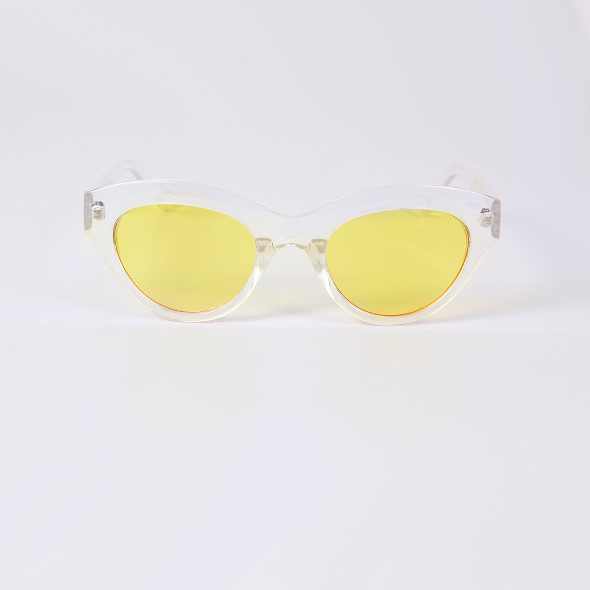 Kedi Güneş Gözlüğü - Sarı Şeffaf Cam