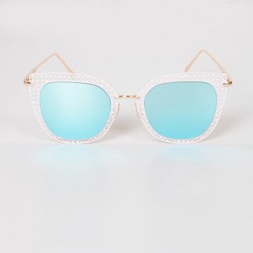Vintage Güneş Gözlüğü - Mavi Aynalı Cam