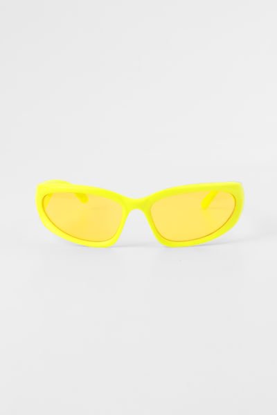 Biker Retro Spor Güneş Gözlüğü - Neon Sarı