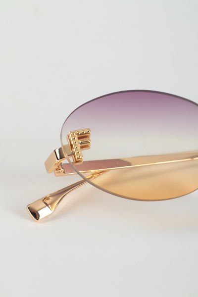 FFirst Oval Tasarım Güneş Gözlüğü - Çift Renk Şeffaf Degrade Cam