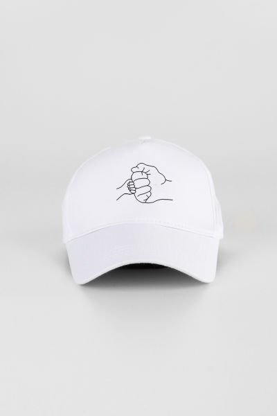 First Touch Desenli Cap Şapka - Beyaz