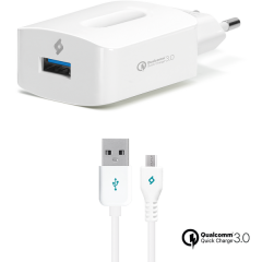ttec SpeedCharger QC 3.0 Seyahat Şarj Aleti + Micro USB Kablo Beyaz - 2SCQC01M