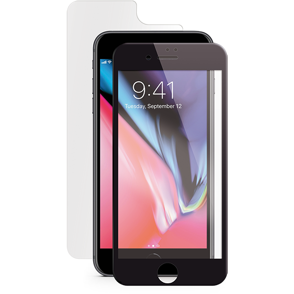 ttec AirGlass EdgeColor Cam Ekran Koruyucu iPh. 8/7  , Ön-Arka Siyah - 2ECR06S
